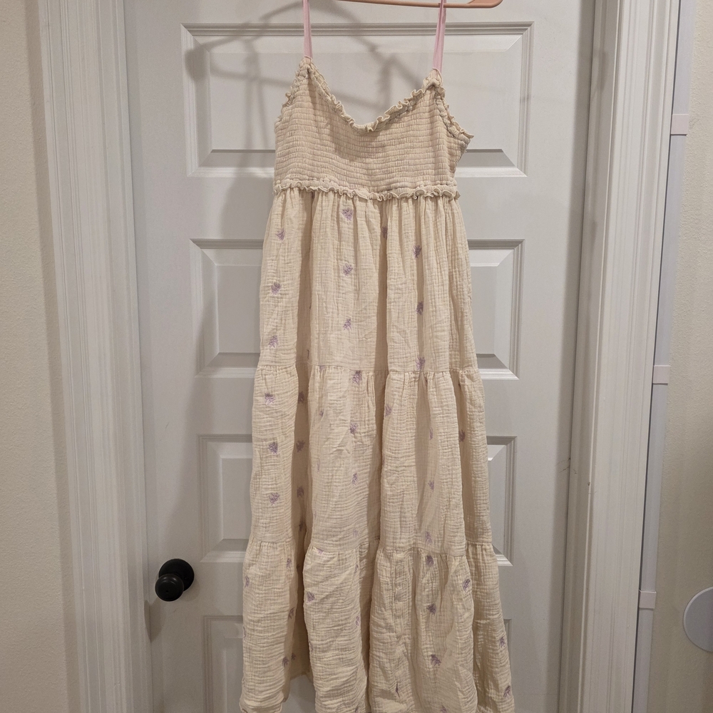 Blush Pink (In Loom) Cream and Lavender Dress